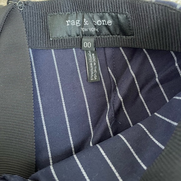 Rag & Bone New York Pants Womens Size 00 Navy White Pin Striped Pull On Trousers - Picture 3 of 4